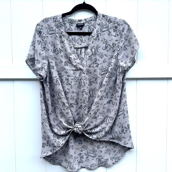 Torrid mermaid & anchor print tunic blouse short sleeve v-neck Size 00 - Picture 1 of 8